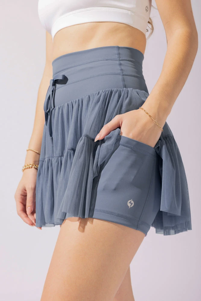 Pirouette Tiered Skort - Blue Mist - Image 4