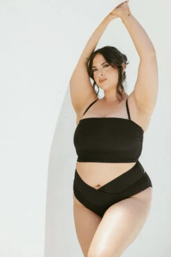 Crisscross Hourglass® Cheeky Bikini Bottoms - Black Rib