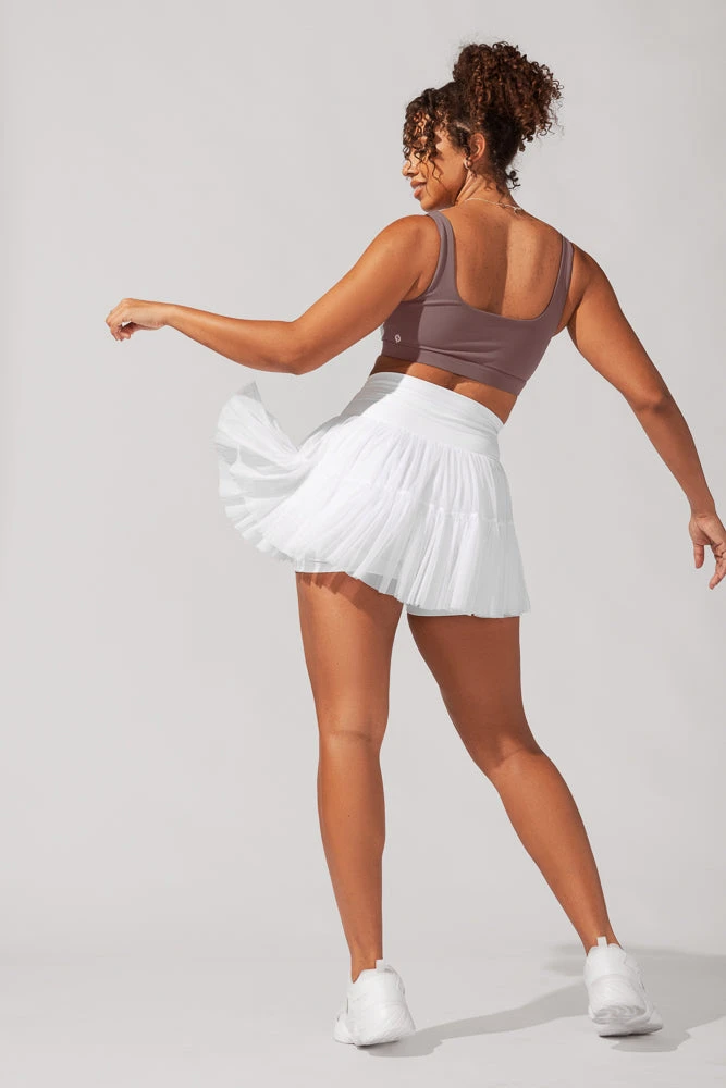 Pirouette Tiered Skort - Cool White - Image 5