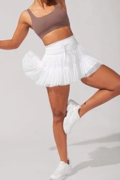 Pirouette Tiered Skort - Cool White