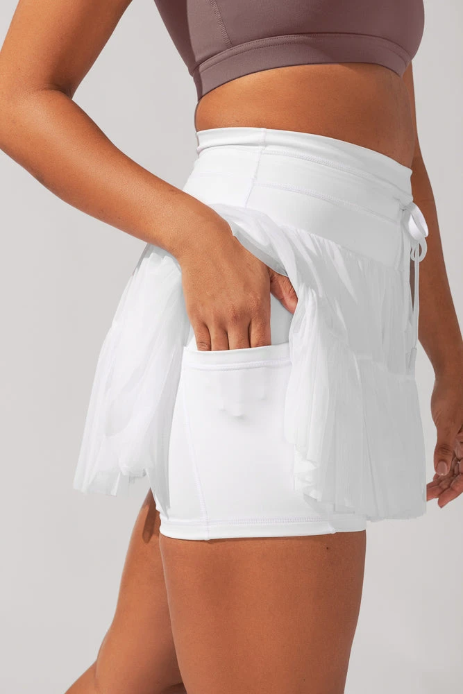 Pirouette Tiered Skort - Cool White - Image 2