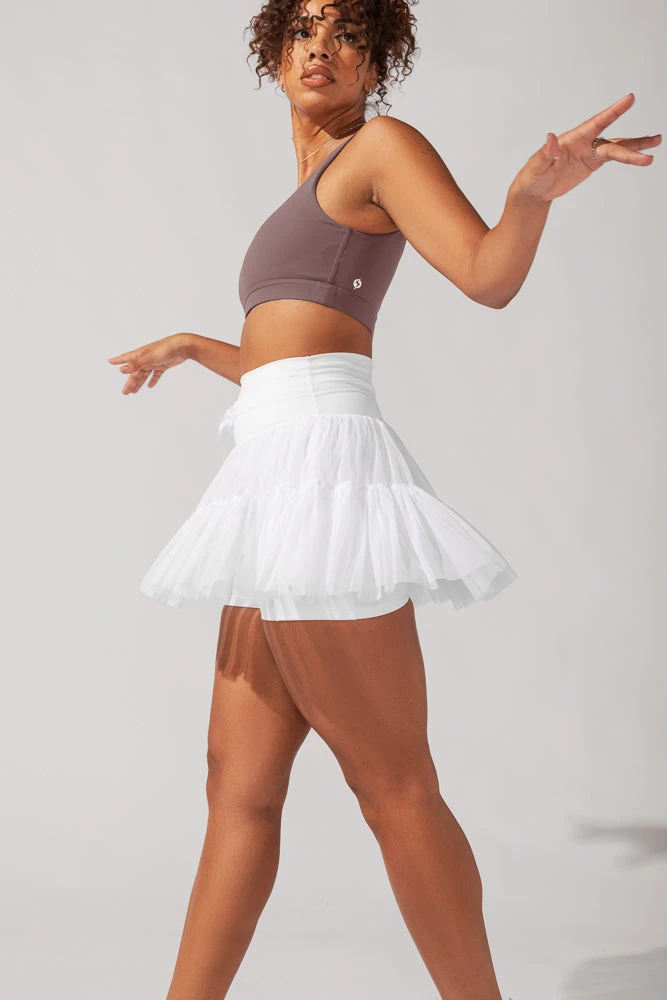 Pirouette Tiered Skort - Cool White - Image 10