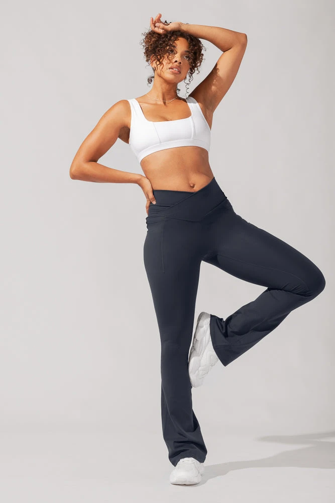 Crisscross Hourglass® Flared Leggings With Pockets - Smoky Navy - Image 2