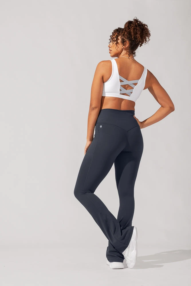 Crisscross Hourglass® Flared Leggings With Pockets - Smoky Navy - Image 8