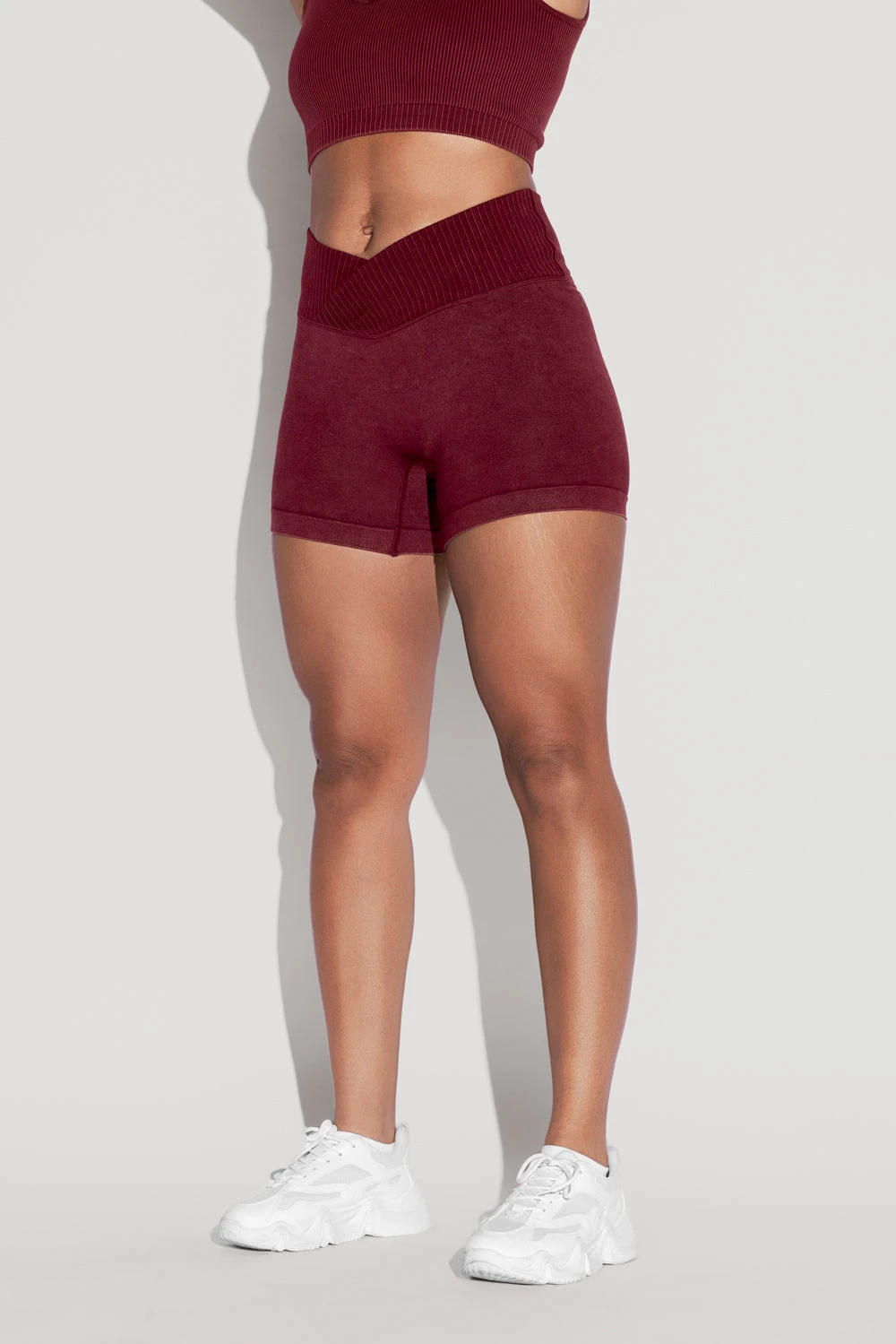 Crisscross Hourglass® Seamless Midi Shorts - Garnet - Image 6
