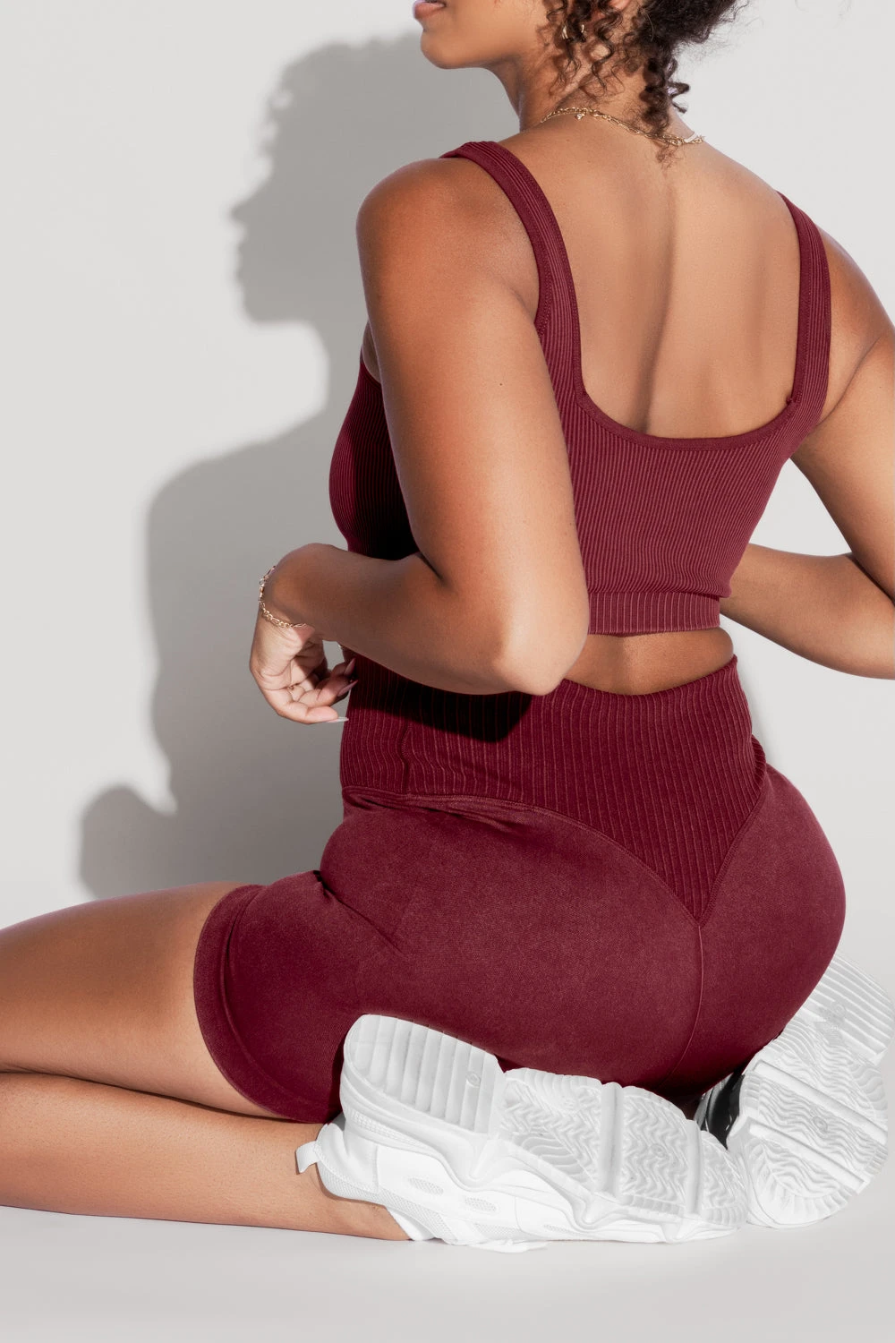 Crisscross Hourglass® Seamless Midi Shorts - Garnet - Image 2