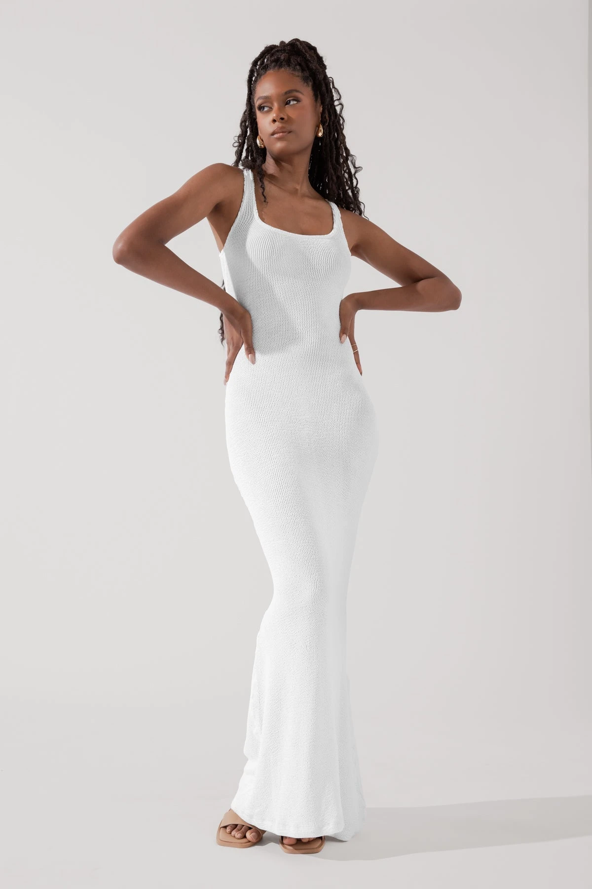 Hourglass Maxi Dress - White - Image 4