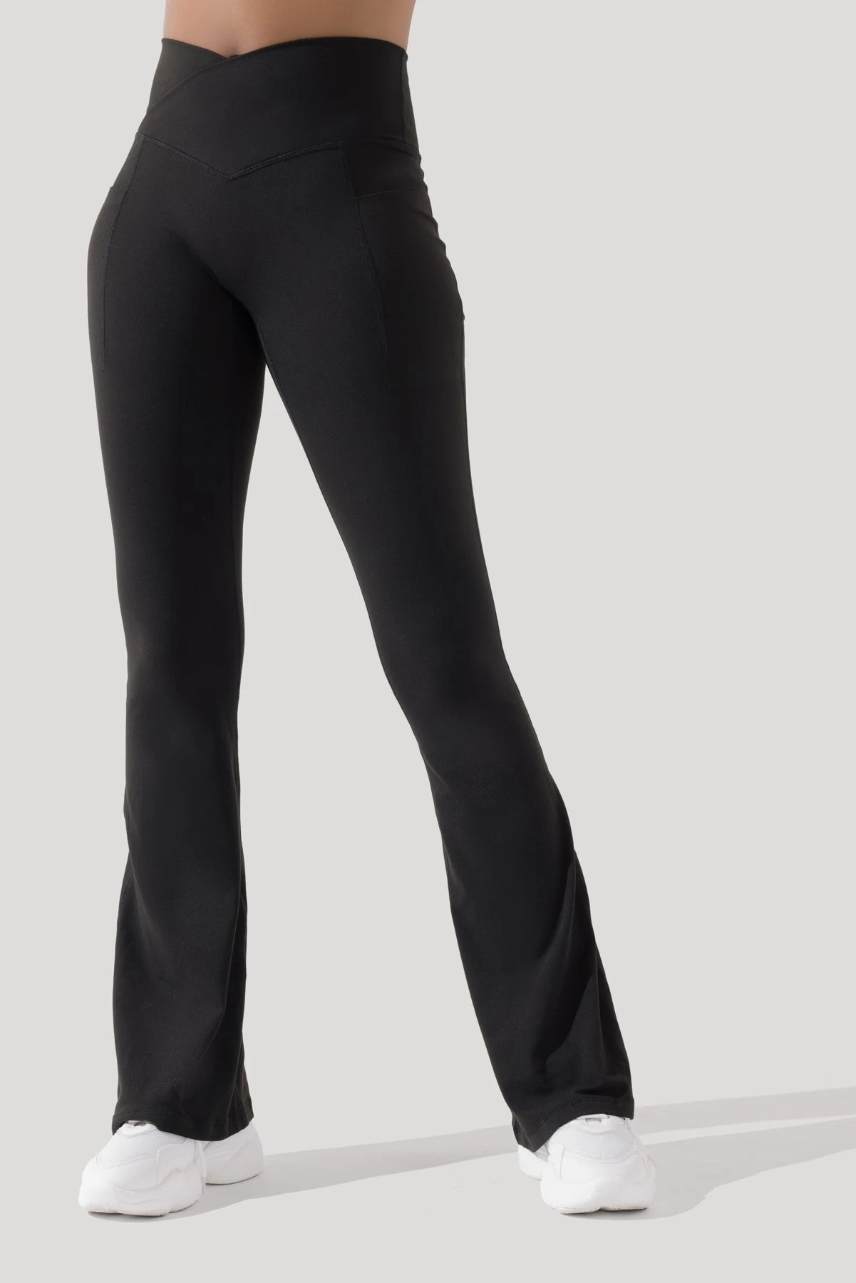 Crisscross Hourglass® Flared Leggings With Pockets - Black - Image 7