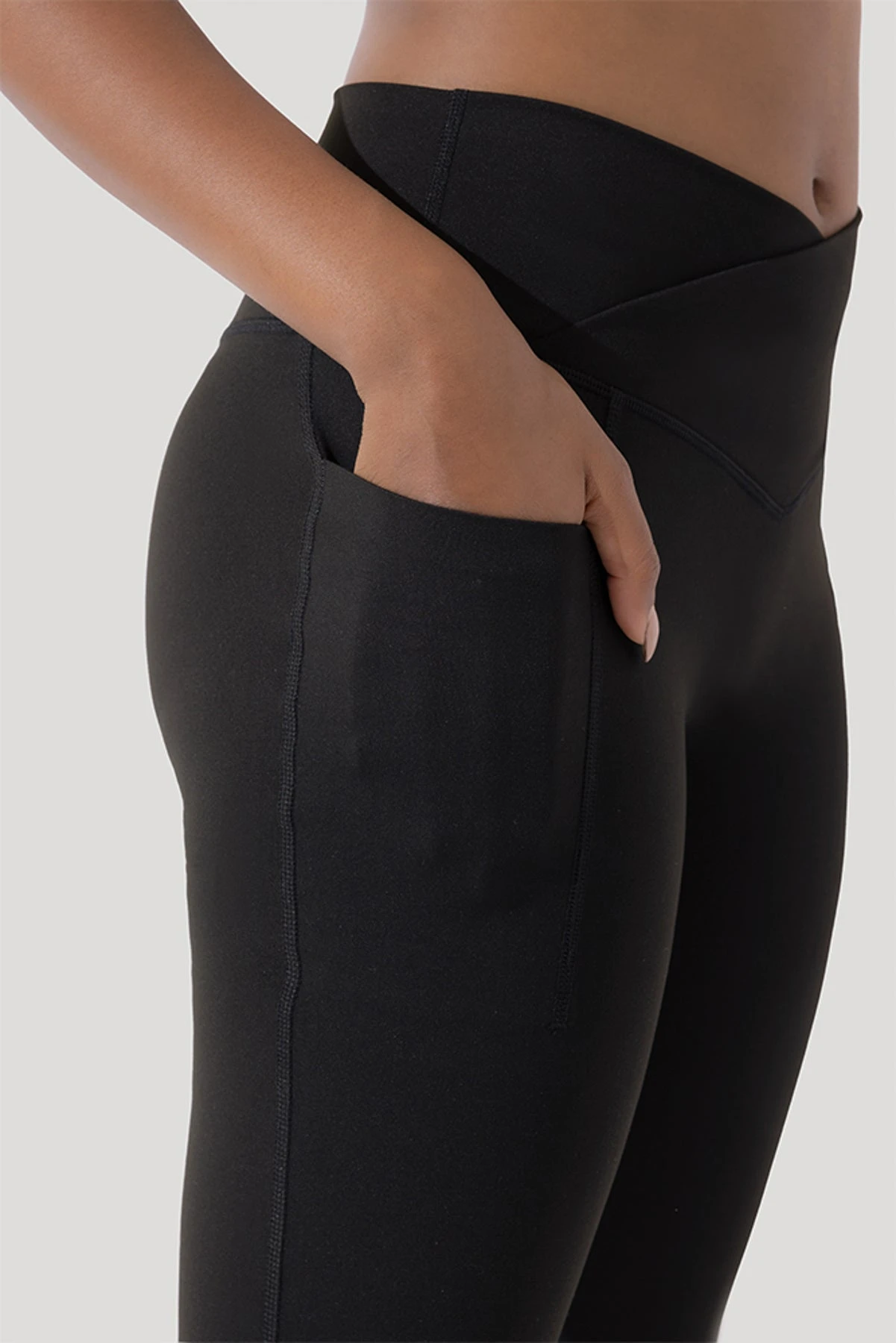 Crisscross Hourglass® Flared Leggings With Pockets - Black - Image 2
