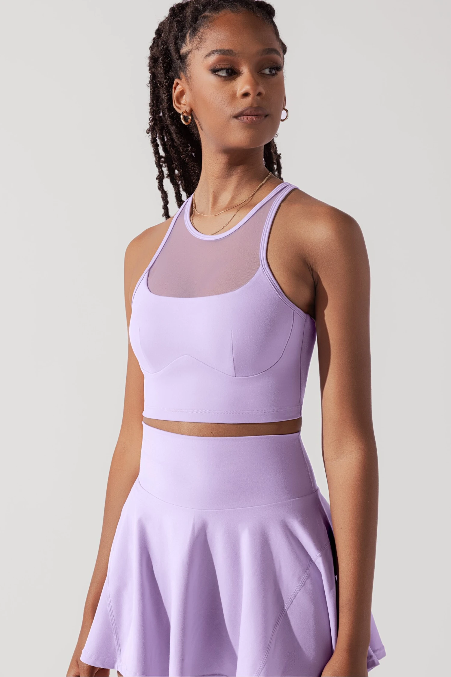 Celeste Mesh Crop Bralette - Digital Lavender - Image 2