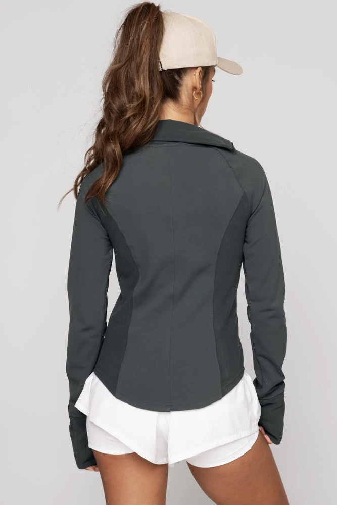 Chasing Pavements Mockneck Pullover - Raincloud - Image 9