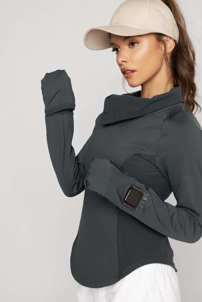 Chasing Pavements Mockneck Pullover - Raincloud - Image 8