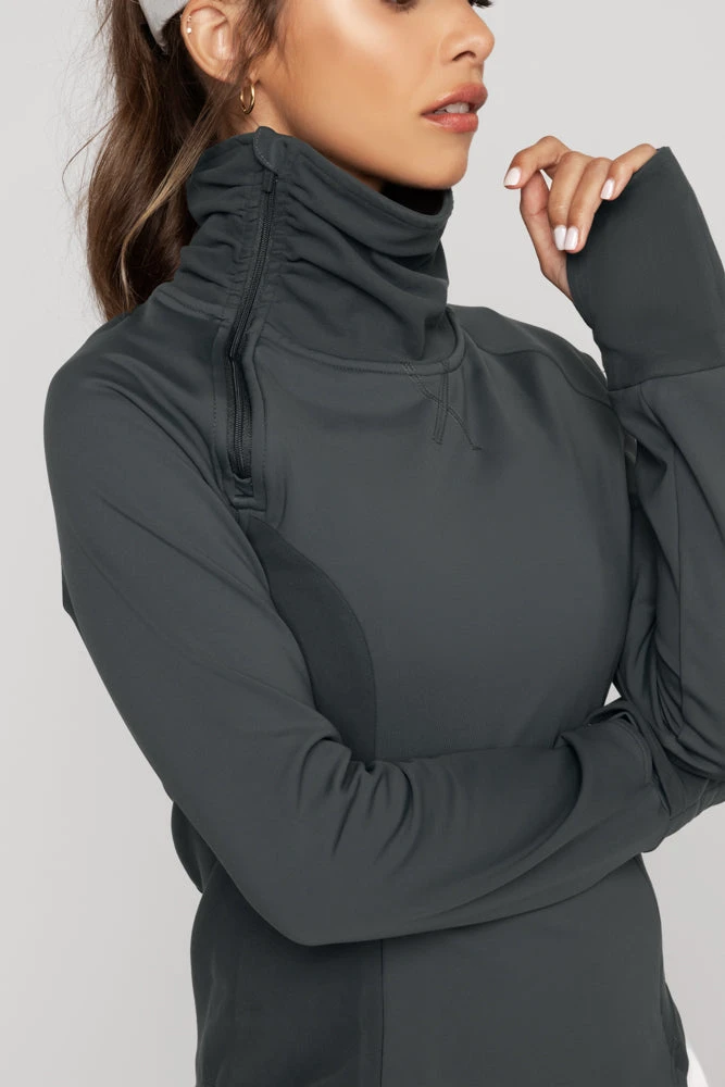 Chasing Pavements Mockneck Pullover - Raincloud - Image 6