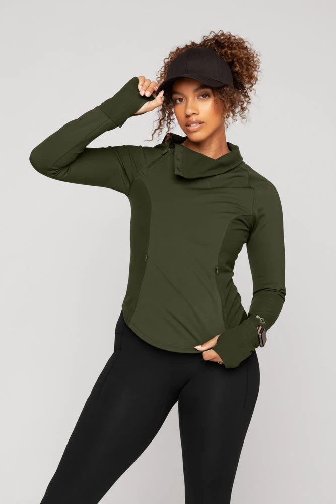 Chasing Pavements Mockneck Pullover - Evergreen - Image 10