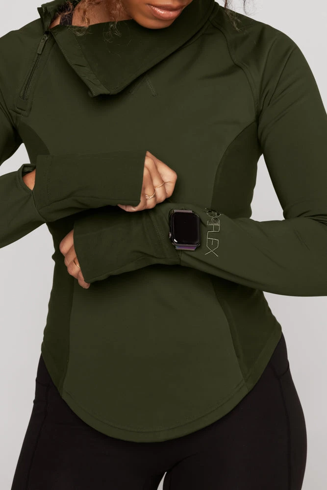 Chasing Pavements Mockneck Pullover - Evergreen - Image 2