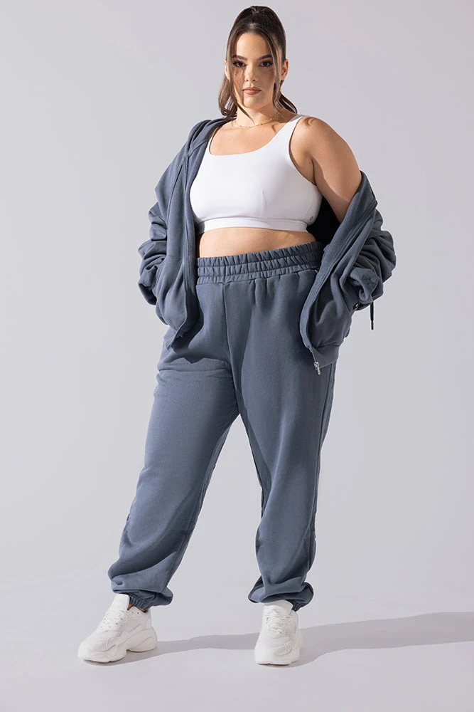 Cloud Rollover Sweatpant - Denim Blue - Image 6