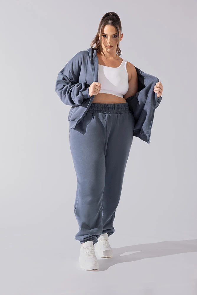 Cloud Rollover Sweatpant - Denim Blue - Image 3