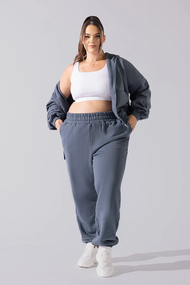 Cloud Rollover Sweatpant - Denim Blue - Image 8