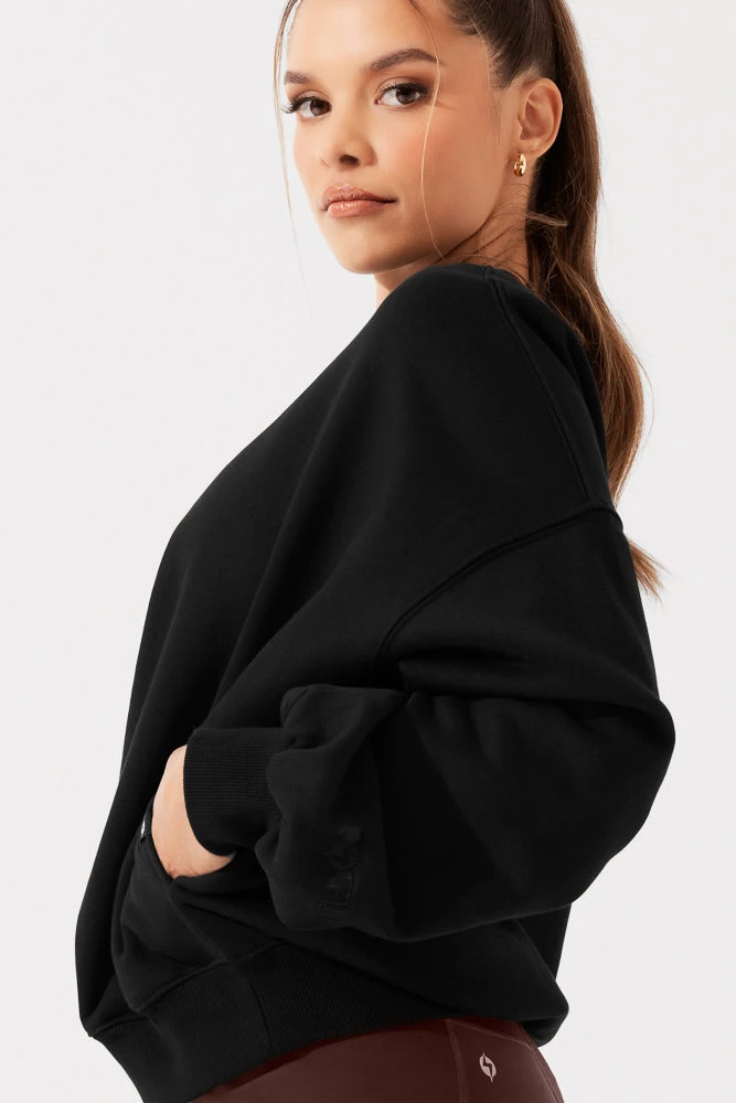 Cloud Crewneck Sweater - Black - Image 4