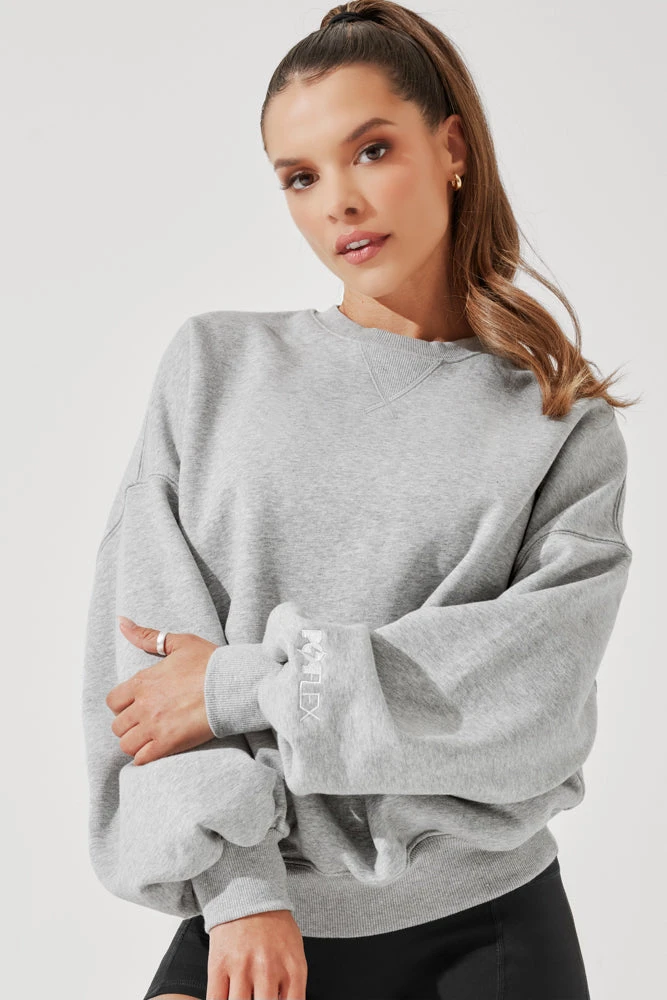 Cloud Crewneck Sweater - Heather Grey - Image 5