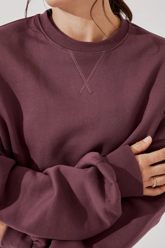 Cloud Crewneck Sweater - Merlot - Image 4