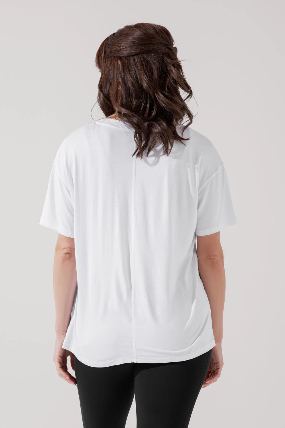 Daring Deep V Tee - White - Image 5