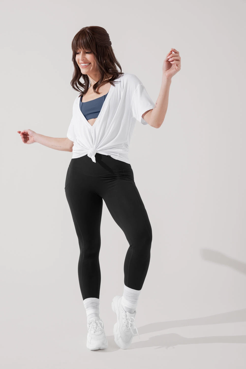 Daring Deep V Tee - White - Image 9