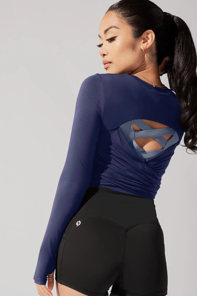 Bow Back Long Sleeve - Dark Navy - Image 7