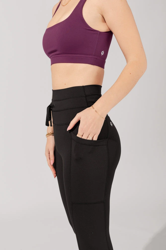Cargo Leggings With Pockets - Black - Image 6