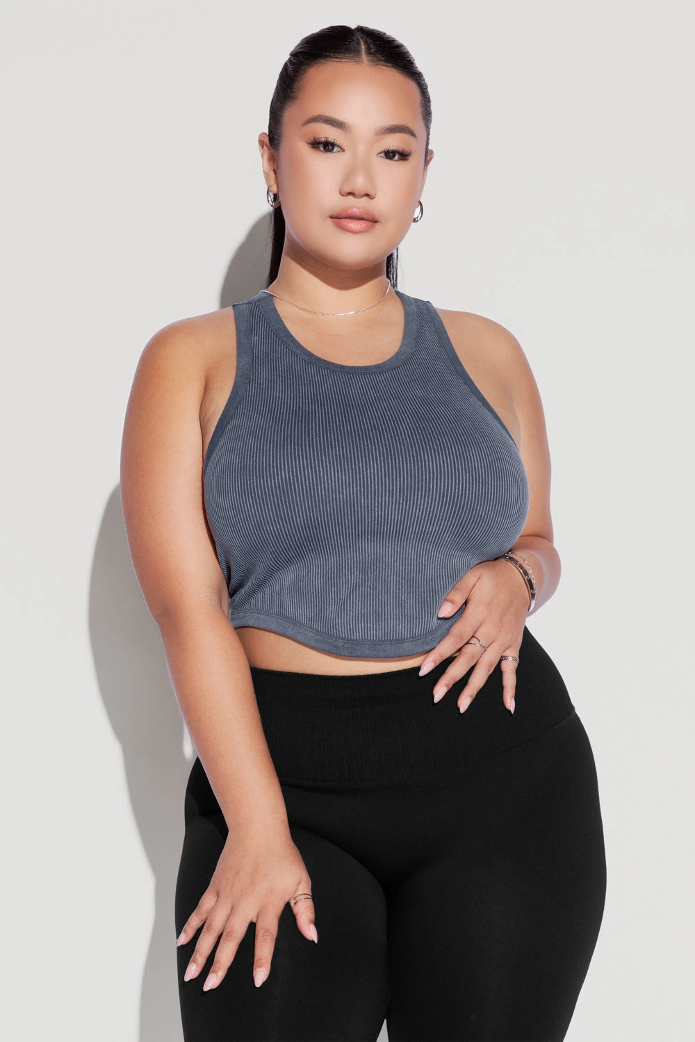Let's Go Seamless Crop Top - Vintage Indigo - Image 9