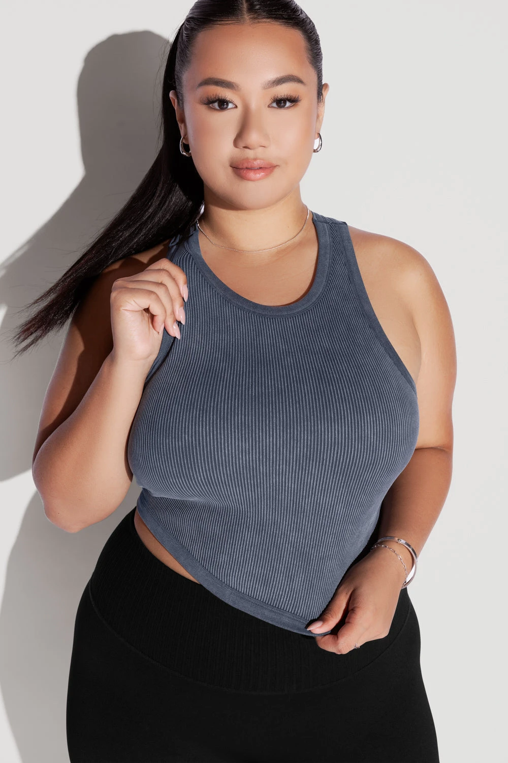 Let's Go Seamless Crop Top - Vintage Indigo - Image 4