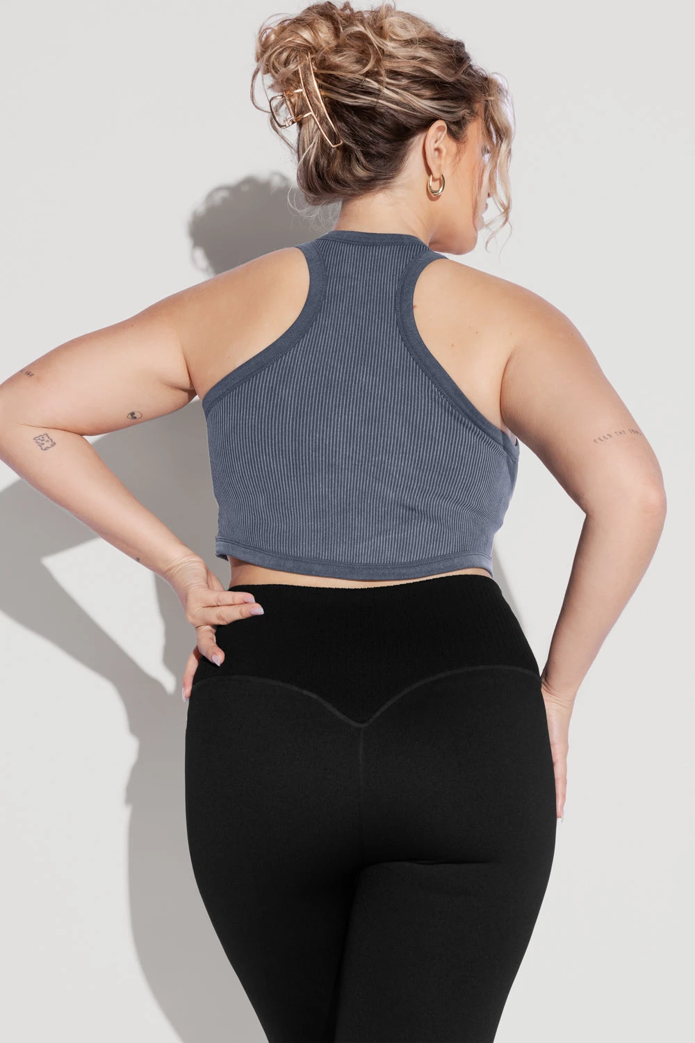 Let's Go Seamless Crop Top - Vintage Indigo - Image 3