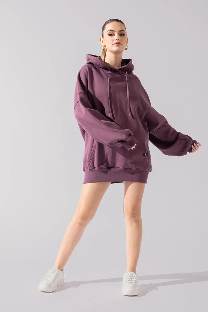 Long Cloud Hoodie - Deep Plum - Image 2