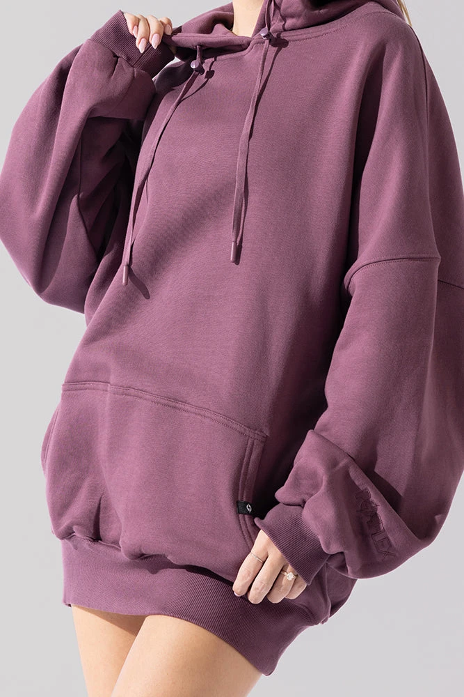 Long Cloud Hoodie - Deep Plum - Image 5