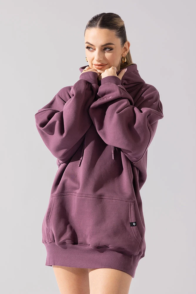 Long Cloud Hoodie - Deep Plum - Image 7