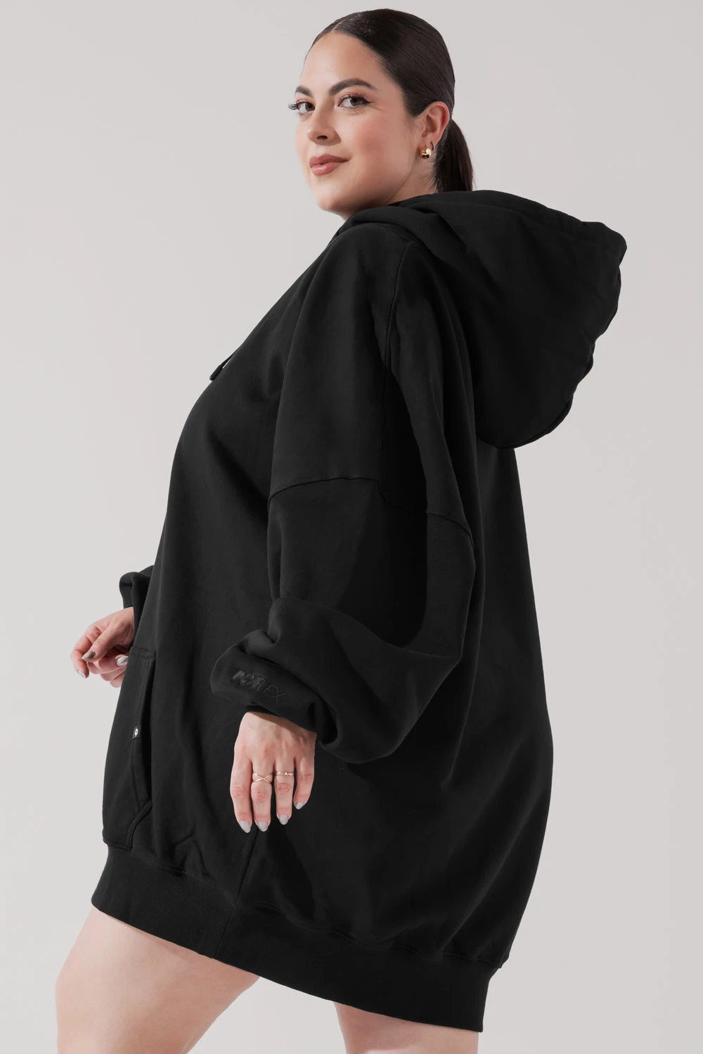 Long Cloud Hoodie - Black - Image 7