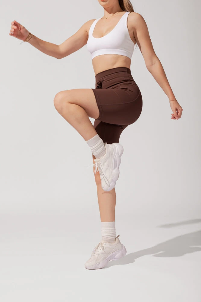 Cargo Biker Short With Pockets (Pet Hair Resistant) - Carob - Image 4