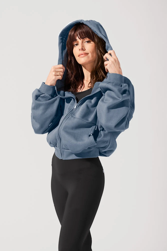 Zip Cloud Hoodie - Denim Blue - Image 2