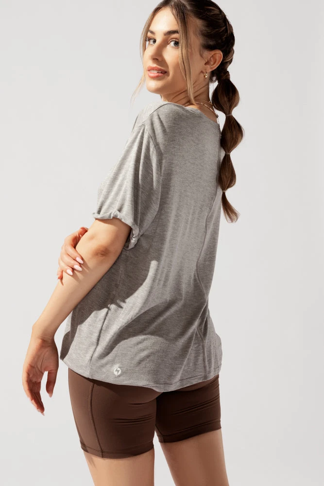 Perfect Boyfriend Tee - Heather Grey - Image 7