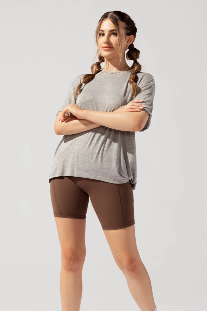 Perfect Boyfriend Tee - Heather Grey - Image 5