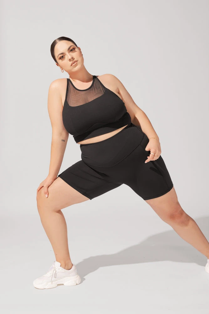 Celeste Mesh Crop Bralette - Black - Image 7