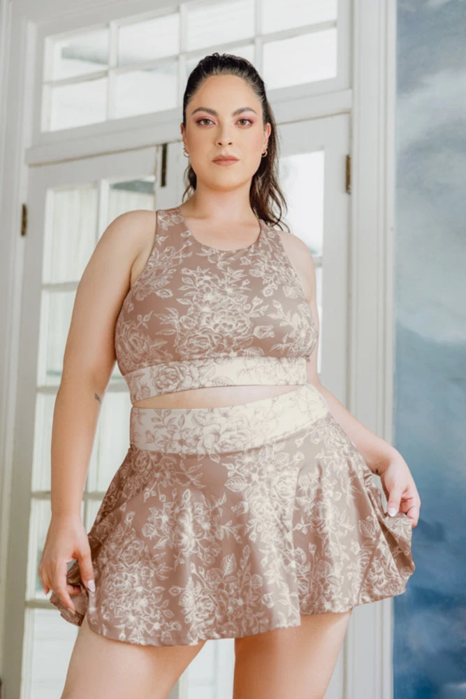 Harmony High Neck Bra - Tan Rose