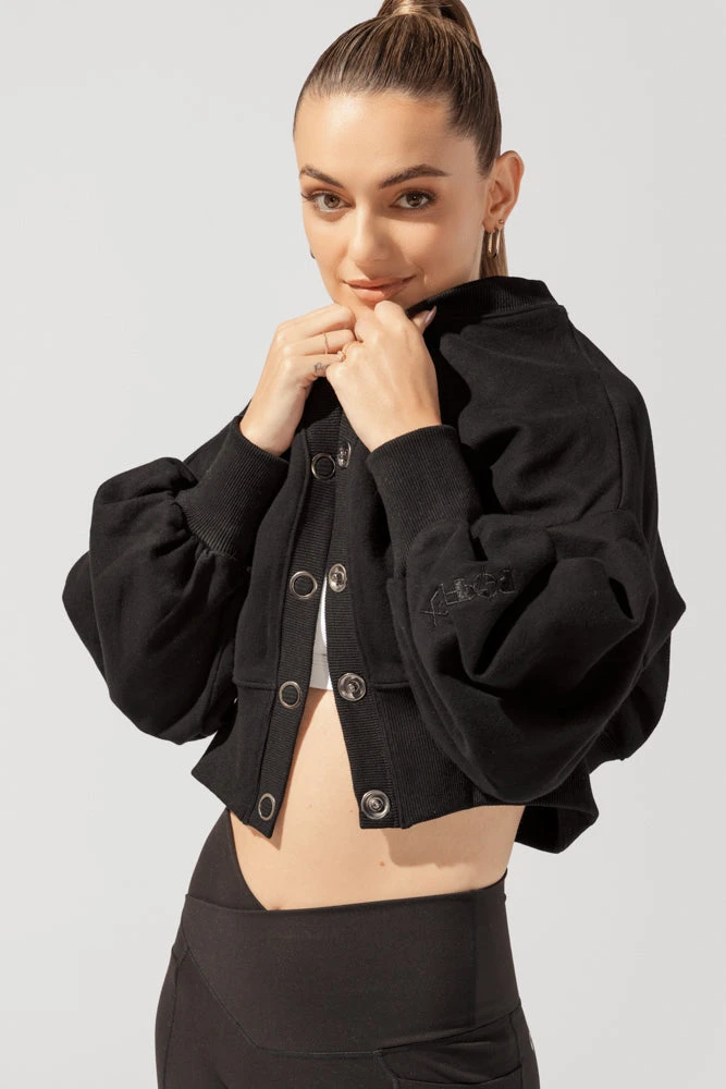 Belle Cropped Cardigan - Black - Image 2