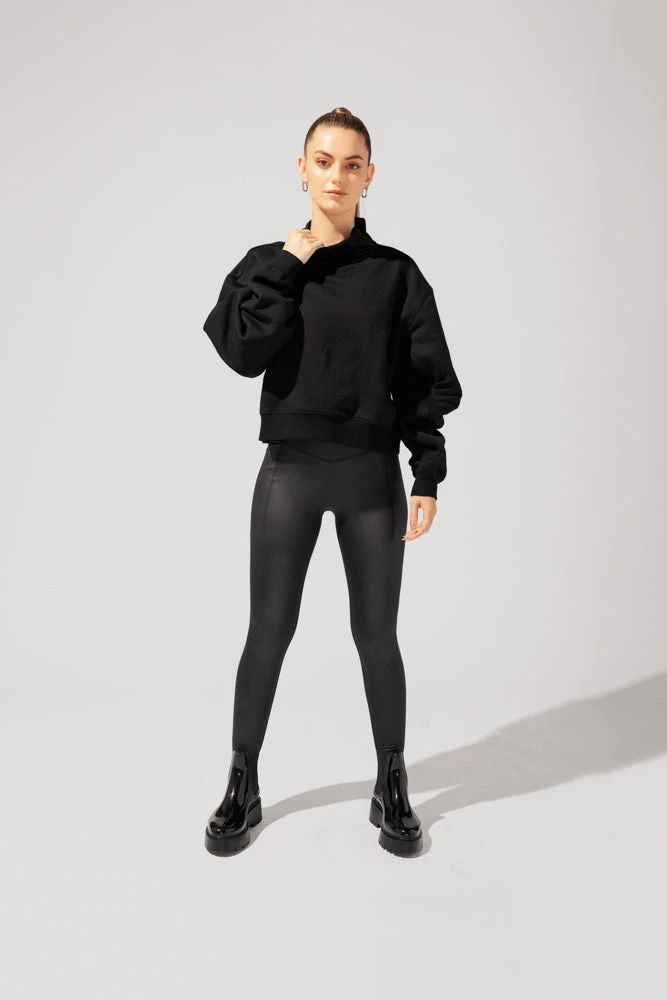 Uptown Mockneck Sweatshirt - Black - Image 2