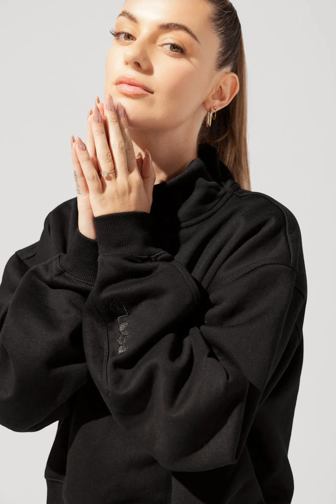 Uptown Mockneck Sweatshirt - Black - Image 5