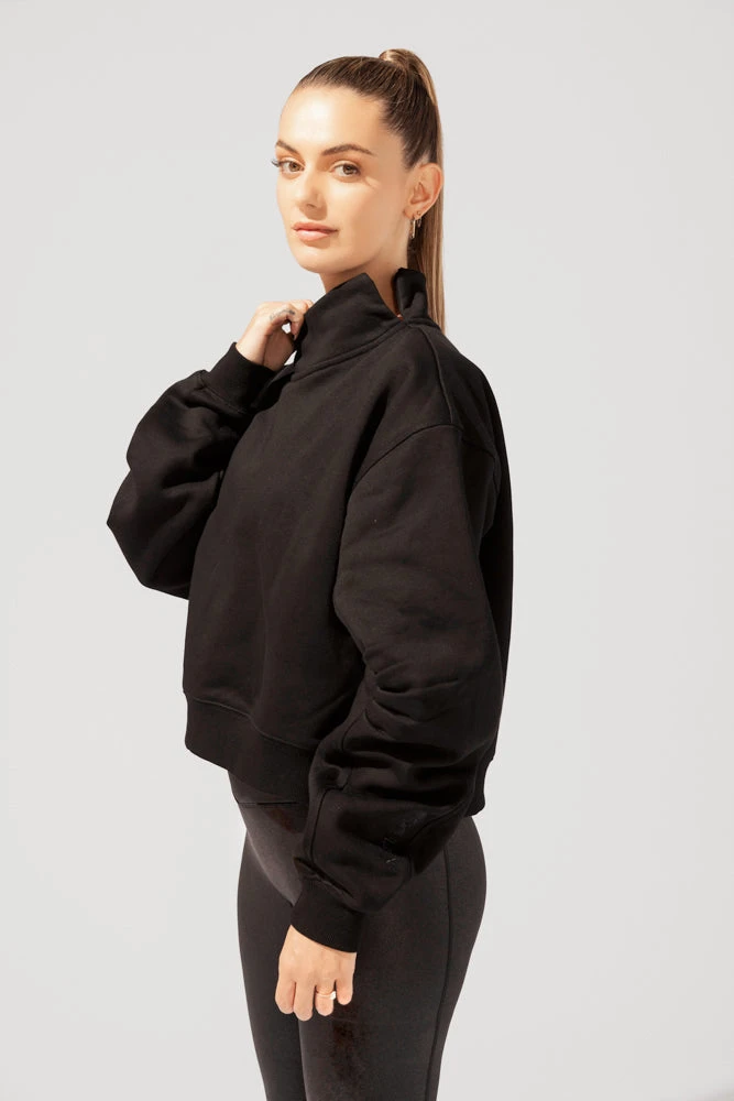 Uptown Mockneck Sweatshirt - Black - Image 6