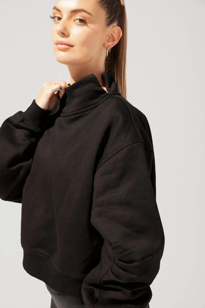 Uptown Mockneck Sweatshirt - Black - Image 7