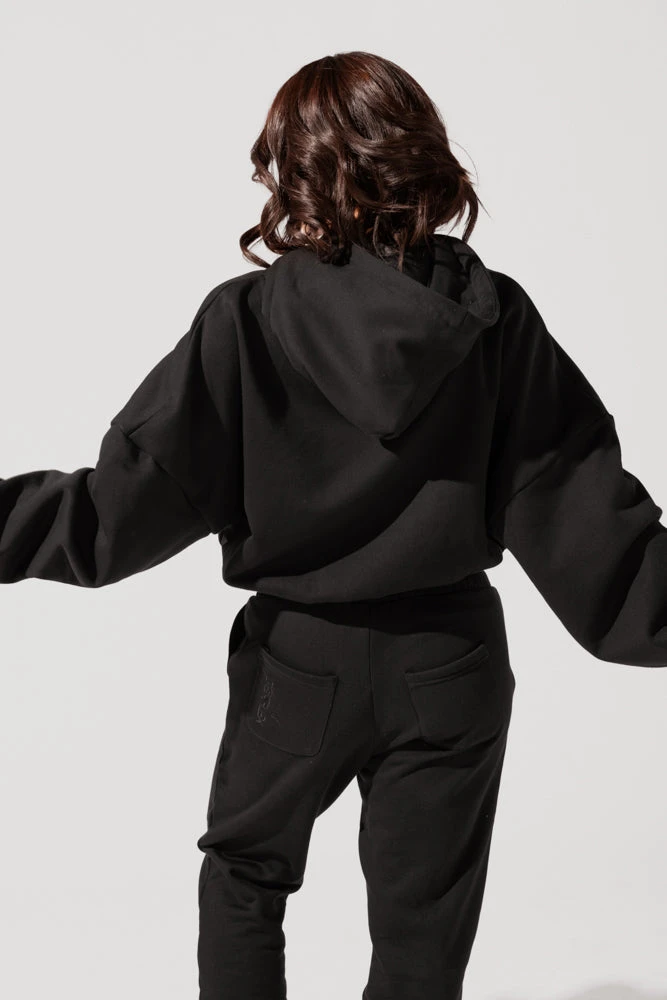 Shimmer Pullover Cloud Hoodie - Black - Image 8