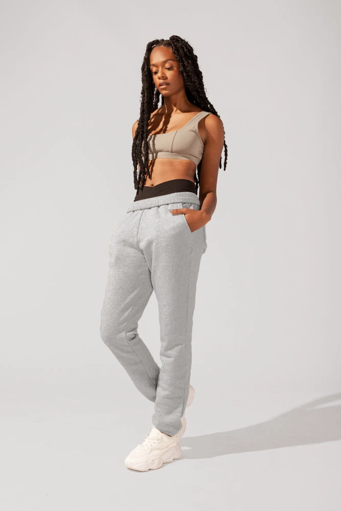 Cloud Rollover Sweatpant - Heather Grey - Image 4