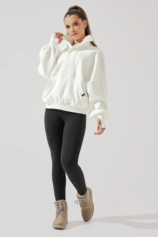 Ooey Gooey Half Zip Sweater - Almond Milk - Image 10